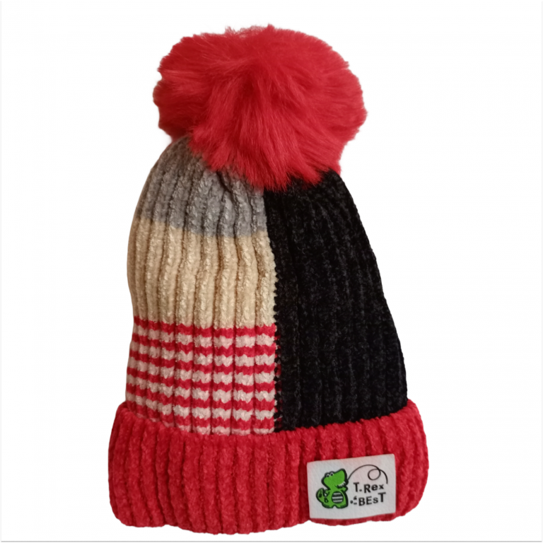 Colorful Knitted Pom-Pom Baby Beanies