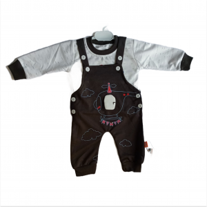 Charming Helicopter Baby Romper & Shirt Set