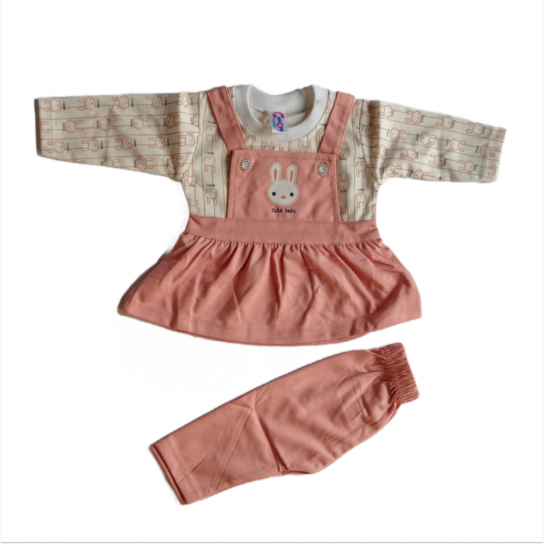 Adorable Bunny Print Baby Girl Set