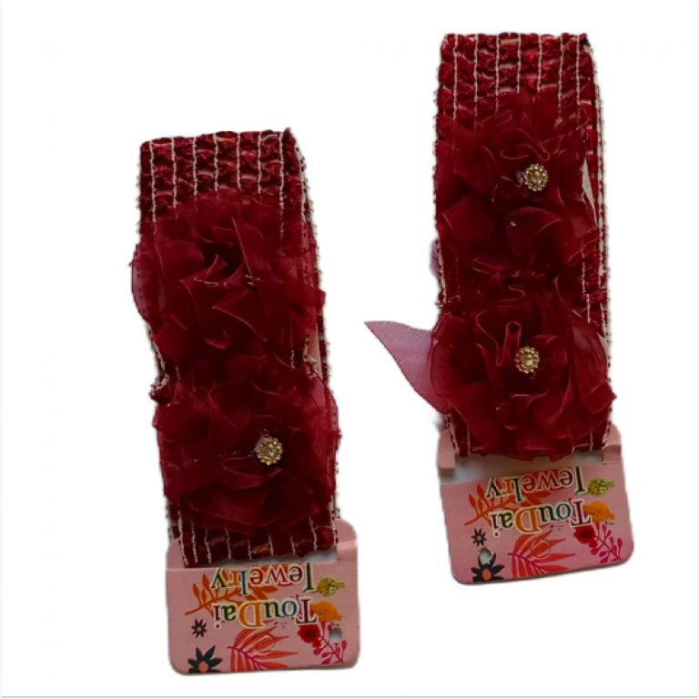 2 Flower Girls Fancy Hair Bands – Pink Floral Pair